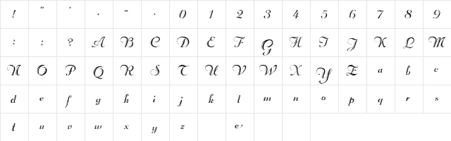 41 Regular  glyph index