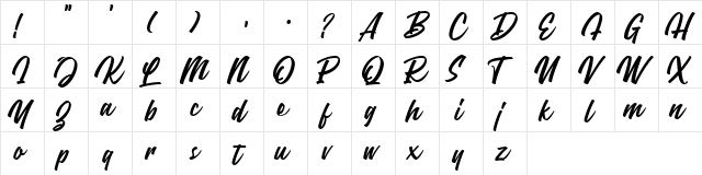 Throttles Demo Regular  glyph index