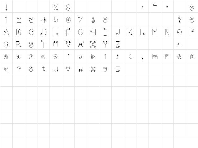 mayuge Regular  glyph index