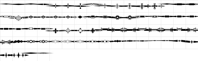 TFDashes Regular  glyph index