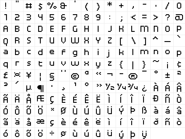 UF Elementar B 09.11.3 a Regular  glyph index