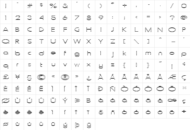 FZ BASIC 20 HOLLOW EX Normal  glyph index