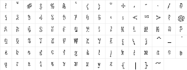 Links Regular  glyph index