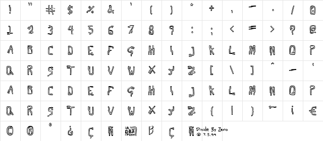 Technetium Regular  glyph index