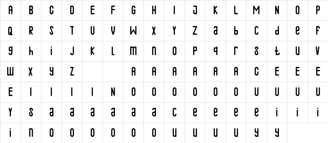 Qalin Demo Regular  glyph index