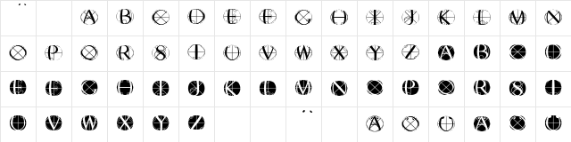 RodgauerFisheyes Regular  glyph index