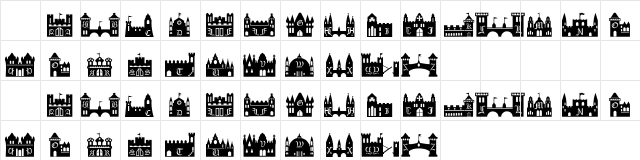 101! CastleZ Regular  glyph index