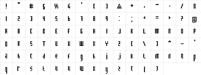 BN Information Regular  glyph index