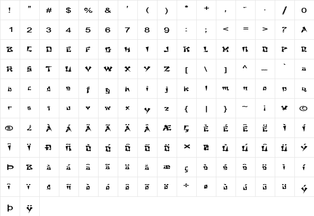 FZ UNIQUE 21 SPIKED EX Normal  glyph index