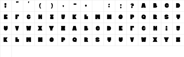 Bloxxxx ExtraBold  glyph index
