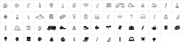 Dotuku Dingbats Regular  glyph index