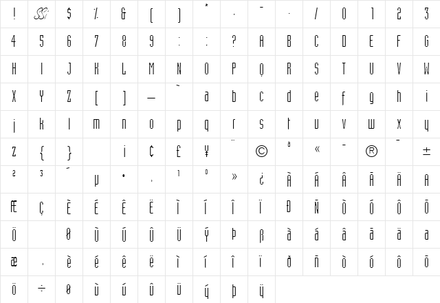AssemblyLightSSK Regular  glyph index