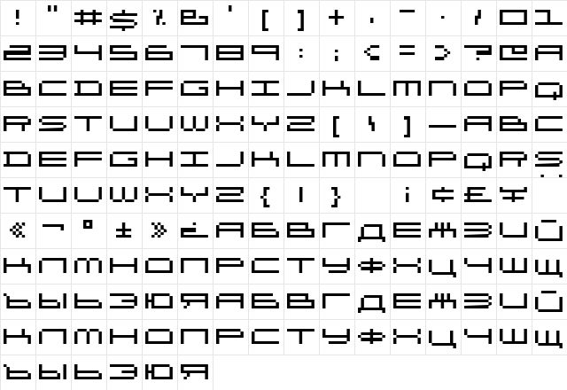 DS OlymPix Regular  glyph index