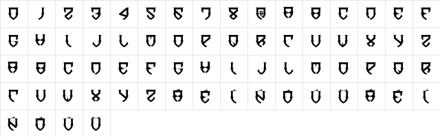 Dawn of Mellido Regular  glyph index