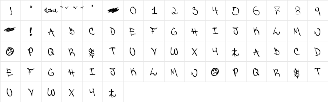 Detroit Ghetto Regular  glyph index