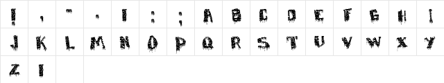 deFaced Regular  glyph index