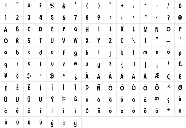 FZ BASIC 7 COND Normal  glyph index