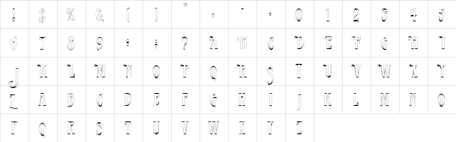 Fego Classic Regular  glyph index