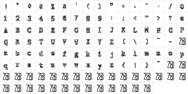 Zone23_NickMolloy Normal  glyph index