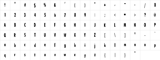 Tofu Regular  glyph index