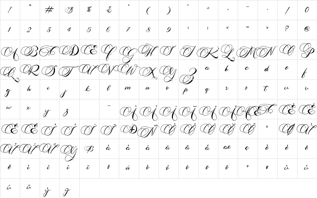 Antika Regular  glyph index
