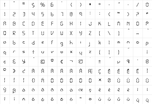 FZ DIGITAL 10 WAVEY Normal  glyph index