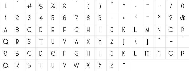 Emirose Regular  glyph index