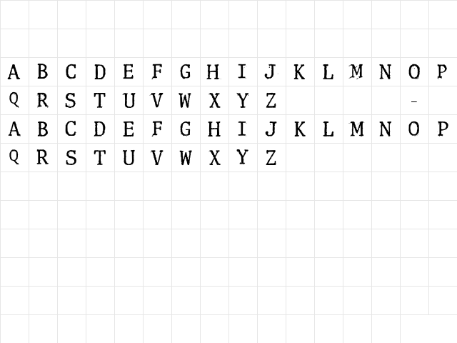 Clunk Regular  glyph index