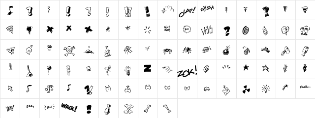 DammnedDingbats Regular  glyph index