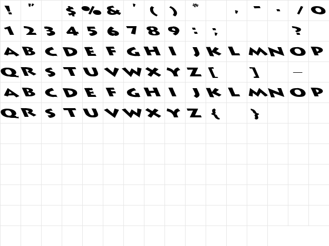 Marshall 6 Regular  glyph index