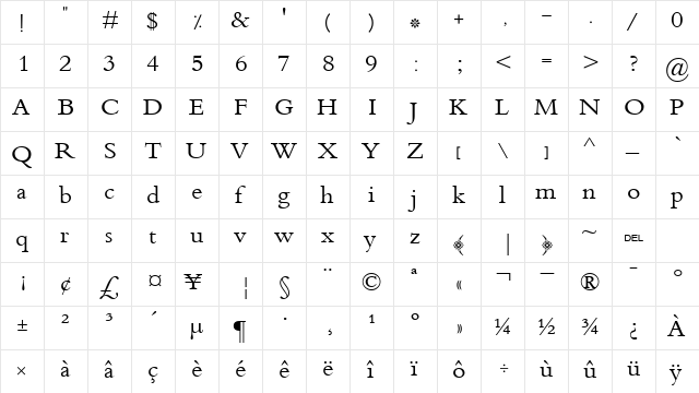 AL-Majd Regular  glyph index