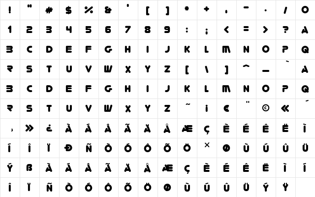 You're Gone Regular  glyph index