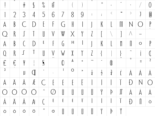 VereDignum LT Std Regular Regular  glyph index
