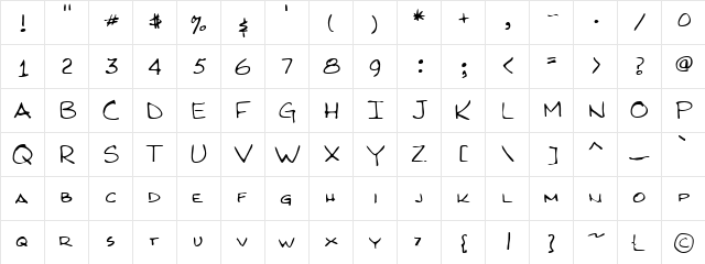 Kilroy Was Here Normal  glyph index