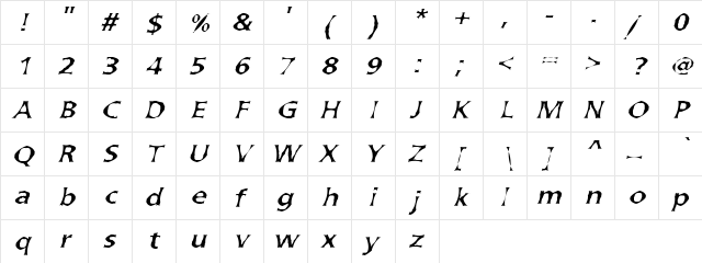 Armada Regular  glyph index