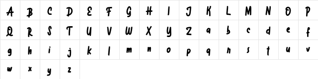 Barecy FREE Regular  glyph index