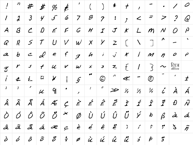 LEHN106 Regular  glyph index