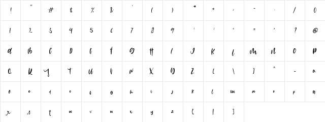 MiStaKe Regular  glyph index