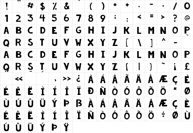 KG Summer Storm Rough Regular  glyph index