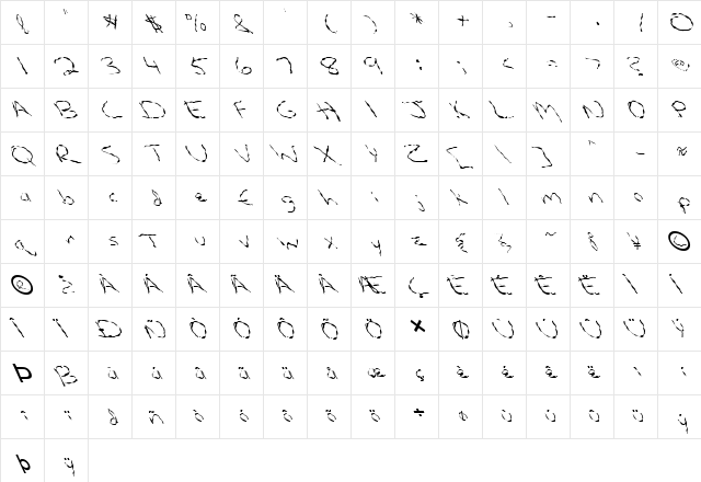 FZ HAND 12 WAVEY LEFTY Normal  glyph index