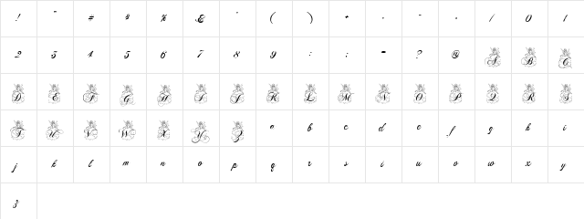 AL Cinderella Regular  glyph index