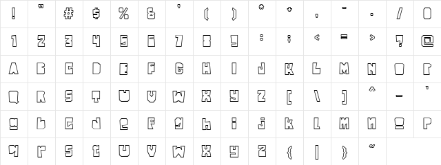 Fruit Loose Regular  glyph index