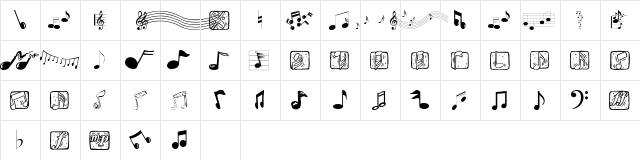 Musicelements Regular  glyph index