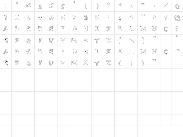CK Sweet Dreams Regular  glyph index