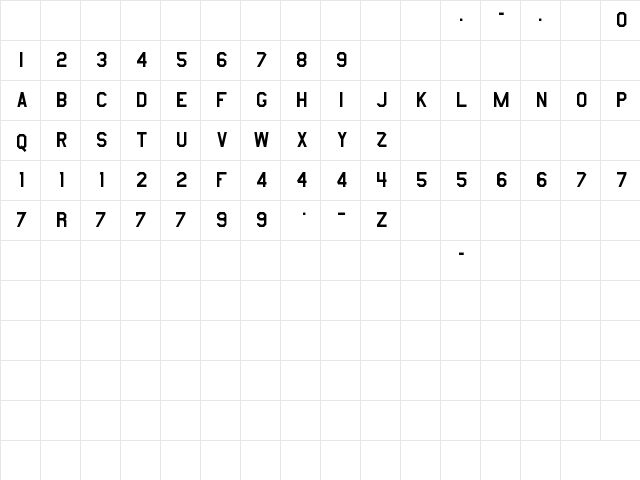 AmarilloUSAF Pro Regular  glyph index