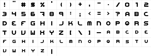 Oneworldonefuture ExtraBold  glyph index