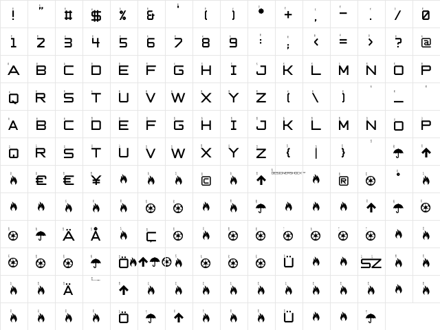 DS GS59 Regular  glyph index