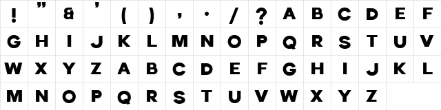 Echomotors Demo Regular  glyph index