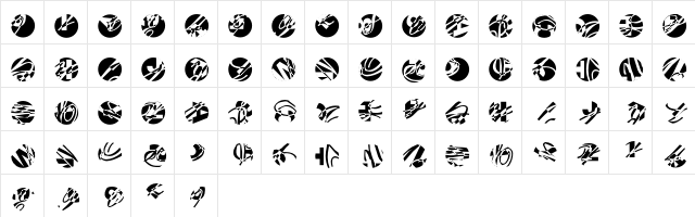 Currency Regular  glyph index