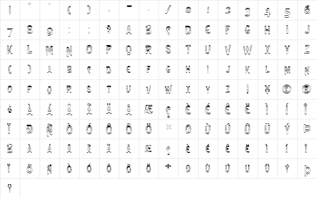 FZ UNIQUE 4 HOLLOW Normal  glyph index
